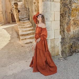 Brick colored dress store