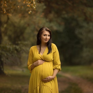 Oselin yellowWomen's Boho Dress | Dress For The Maternity Session | Photo Props | Pregnancy Photo Shoot