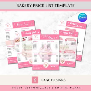 Süße Leckereien MenüBäckerei Preisliste VorlageBäckerei Menü für BäckerBäckerei PreislisteBäckerei Flyer Kuchen Business MenüvorlageDessertmenü