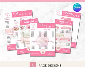 Süße Leckereien MenüBäckerei Preisliste VorlageBäckerei Menü für BäckerBäckerei PreislisteBäckerei Flyer Kuchen Business MenüvorlageDessertmenü