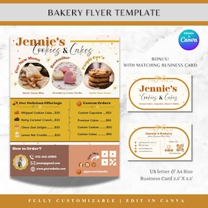 Bäckerei Flyer Süße Leckereien Flyer Vorlage Backverkauf Flyer Dessert Flyer Backshop Gebäck Flyer Kuchengeschäft für Bäcker Kuchen Flyer Muffin