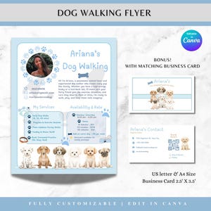 Dog Walker Flyer Template Dog Business Dog Walking Flyer Dog Walking Business Marketing Pet Business Card Pet Sitting Flyer Dog Sitter Flyer
