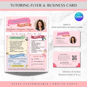 Summer Tutoring Flyer Tutor Flyer Tutoring Brochure for Teacher Elementary School Tutor Brochure Tutoring Sheet Academic Coach Homeschool Ad