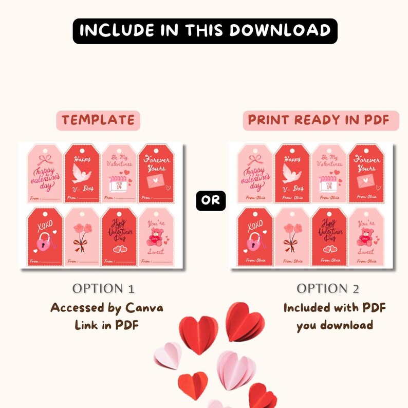 Printable Valentine Favor Tag Valentines Gift Tags Template Thank You ...