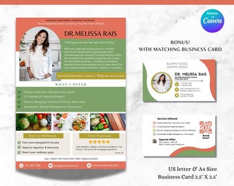 Nutrition Coach Flyer Health Coaching Template Dietitian Flyer Fitness Coach Wellness Coach Business Pamphlet Nutritionist Flyer Template