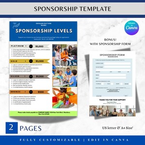 Nonprofit Sponsorship Template | Donation Package | Sponsor Flyer | Charity Event Proposal | School Fundraiser | Community & Business Event