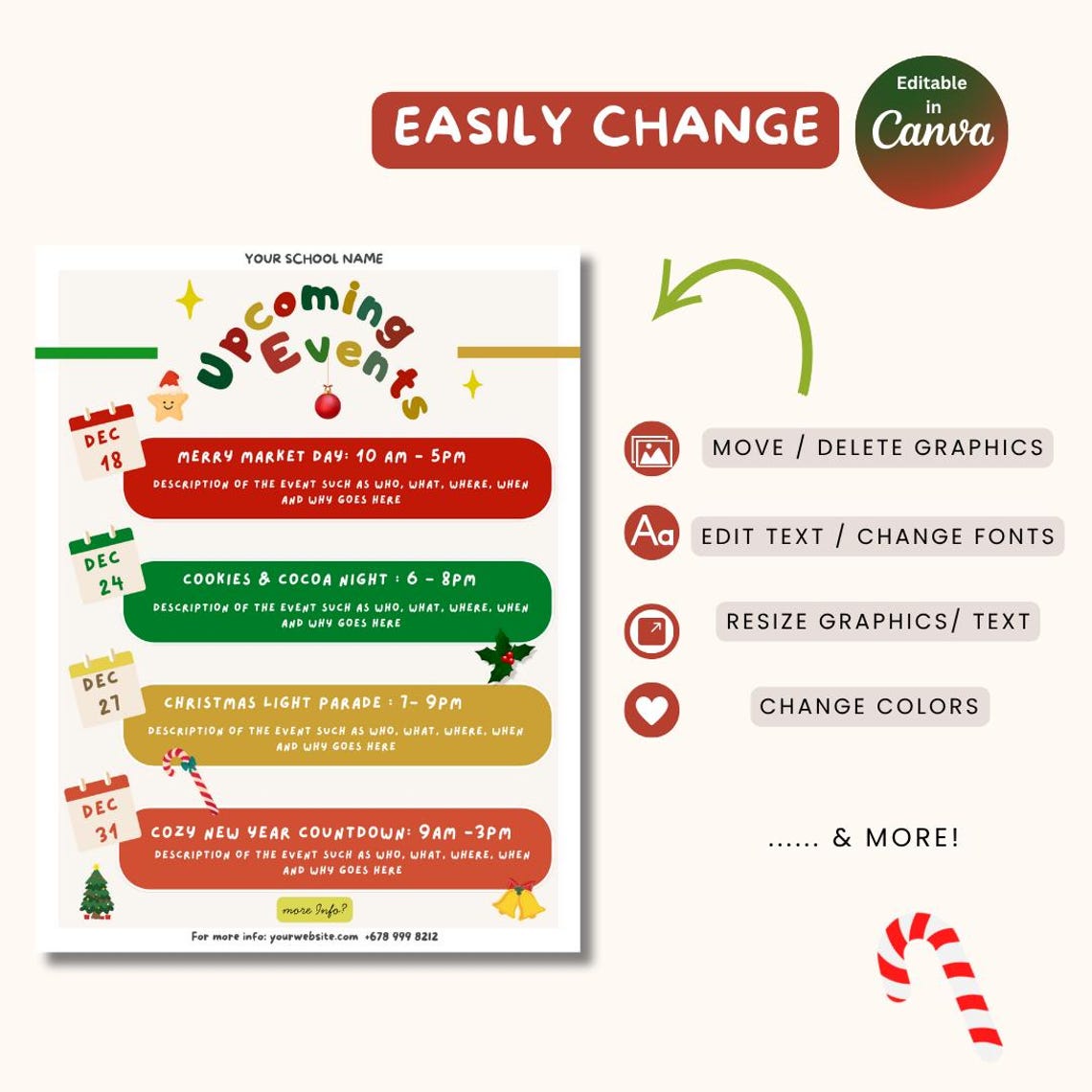 Editable December Event Flyers Upcoming Event Poster Christmas Events ...