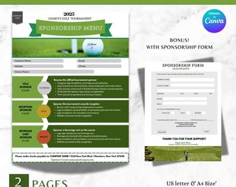 Nonprofit Event Sponsorship Fundraising Flyers Sponsorship Levels Template Sponsorship Menu Donation Package Sponsorship Form Sponsor Menu