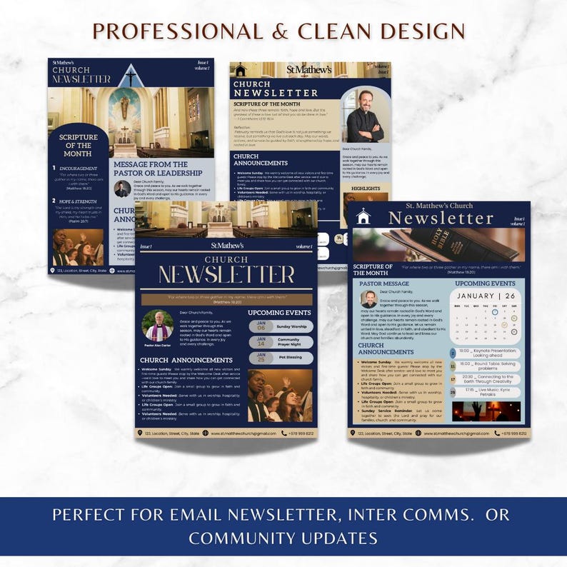 Editable 2026 Church Newsletter Template Christian News Letter Church ...