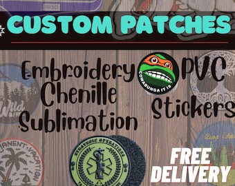 Individuell gestaltete Aufnäher: Stickerei, Chenille, PVC, Stickers