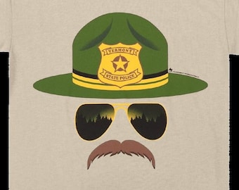 Broken Lizard Super Troopers Mustache Tan T-Shirt Authentic New MD LG XL