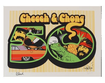 50th Anniversary Signed Poster Cheech & Chong