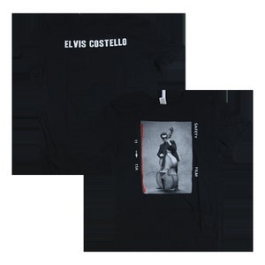 Elvis Costello Stand Up Bass Black T-Shirt New