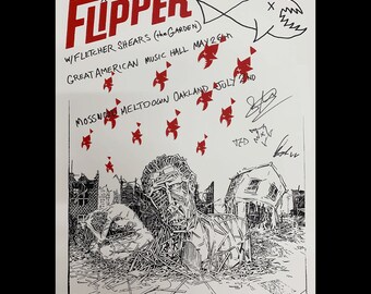 Flipper x The Garden 2022 Signed Poster Authentic Signatures