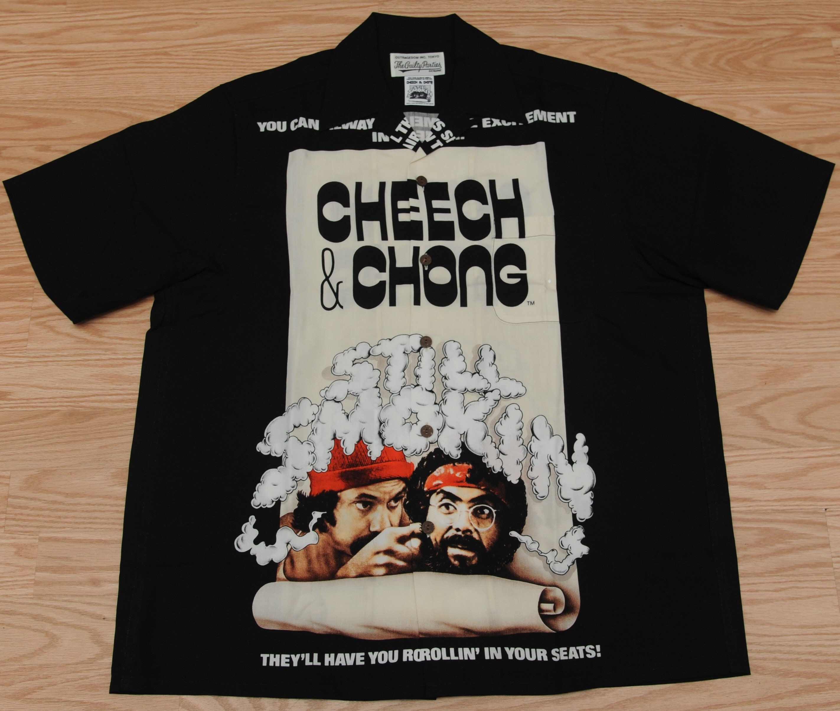 Cheech & Chong X WACKO MARIA Guilty Parties Work Shirt BLACK Cheech & Chong X WACKO MARIA Guilty Parties Work Shirt BLACK