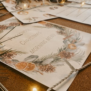 Christmas preschool morning menu