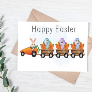 Carte de Pâques personnalisée pour enfants, carte de Joyeuses Pâques pour enfants, carte pour fils, fille, nièce, neveu, petite-fille, petit-fils, lapin