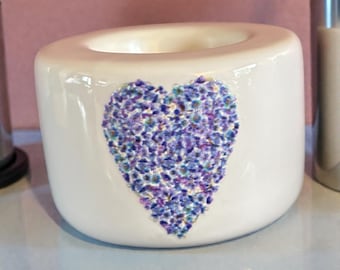 Personalised Bereavement 'Forget Me Not' Tealight Memorial Candle Holder, Memorial, In Loving Memory, Condolence Gift