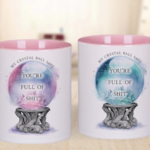 Crystal Ball Mug | Psychic Prediction Mug | Tarot Lovers Gift | Magic Coffee Cup | Fortune Teller Gift | Unique Mystical Mug