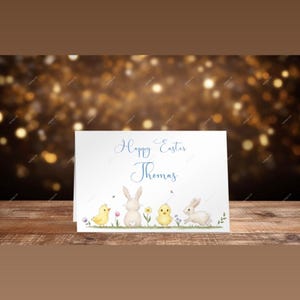 Carte personnalisée d'amis de Pâques, carte d'enfants Joyeuses Pâques, enfants, carte pour fils, fille, nièce, neveu, petite-fille, petit-fils, lapin