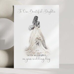 Carte de mariage de la mariée, le jour de votre mariage, carte de mariage pour fille, carte de mariage personnalisée, juste mariés, Cerdyn Priodas, Cymraeg