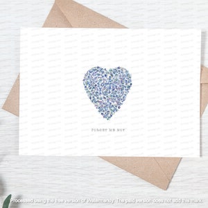 Carte Ne m'oubliez pas en anglais/gallois | Carte florale personnalisée de sympathie ou de pensée pour vous | carte florale | Carte-cadeau fabriquée à la main pour vos proches