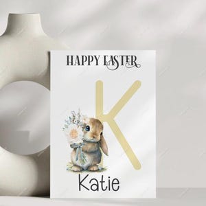 Carte personnalisée de lapin de Pâques, carte de joyeuses Pâques pour enfants, enfants, carte pour fils, fille, nièce, neveu, petite-fille, petit-fils, lapin