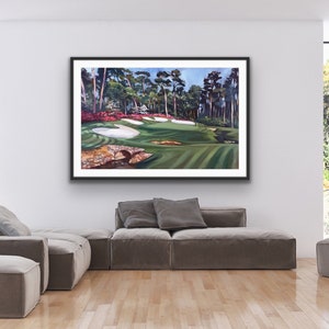 art de golf, impression de golf sur toile, impression de golf, Augusta National Golf Club, The Masters, Amen Corner, Masters 12th hole, golf fine art, Large print
