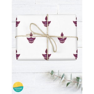 Diwali Gift Wrapping Paper |  Happy Diwali Wrapping Paper | Diwali Gift Wrap Paper | Diwali Diya Wrapping Paper