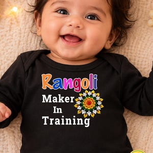 Babys erster Diwali-Body, Rangoli-Künstlerin in Ausbildung