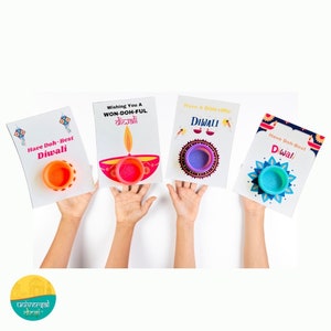 Diwali Playdough Holder Cards | Kids Playdough Party Favor Cards | Diwali Kids Playdough Party Cards - Choose Your Option | Diwali Party