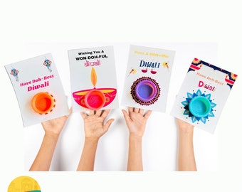 Diwali Playdough Holder Cards | Diwali Playdough Party Favor Cards | Diwali Kids Playdough Party Cards - Choose Your Option