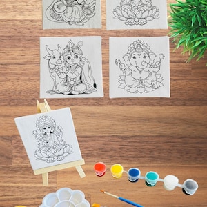 Diwali Favor Paint Your Own Canvas Kit - Children’s Diwali Party Favors, Gifts for Diwali, Gifts For Children, Diwali Party Activity  CHOOSE