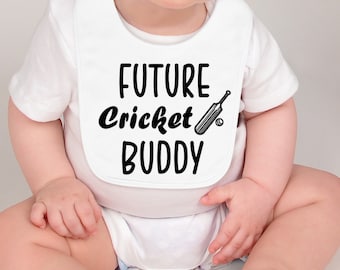 Future Cricket Buddy Baby Bib  | Fun Baby Bib | Cricket-Themed Baby Bib | Newborn Baby Bib | Baby Shower Gift Baby Bib | Father's Day Gift