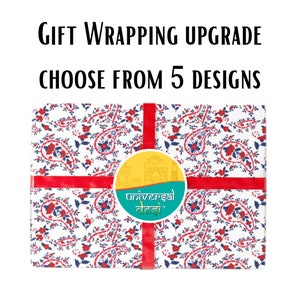 Gift Wrapping Upgrade Add On, Add On Gift Wrapping Service, Choose Your Gift Wrap from 5 Designs, Gift Wrap Your Purchase Service Add On