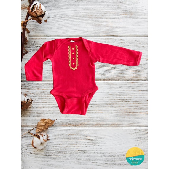 Diwali Baby Bodysuit Indian Baby Boy Kurta Style Bodysuit|indian