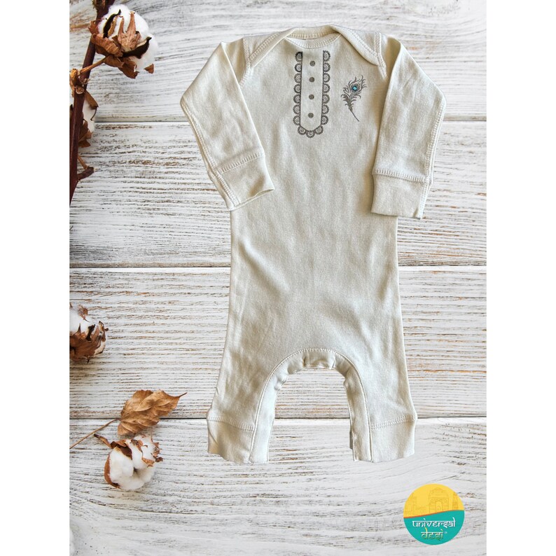 Indian Baby Rib Coverall Desi Baby Boy Bodysuitindian Baby Kurta Style