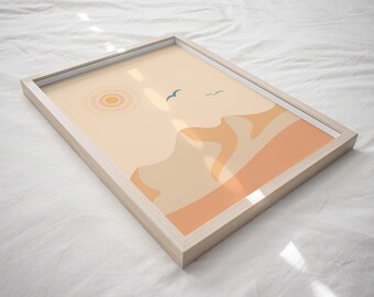 Illustrated Desert Print Wall Art instant Download, DIY Print Abstract Desert Option Minimal Decor Large JPG Files