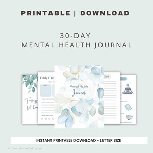 Mental Health Journal PDF for Daily & Weekly Reflections | Self Care Gratitude Mindfulness | Printable Download