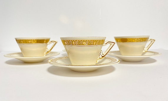 Vintage Burleigh Ware Zenith Art Deco Tea Cup & Saucer, English