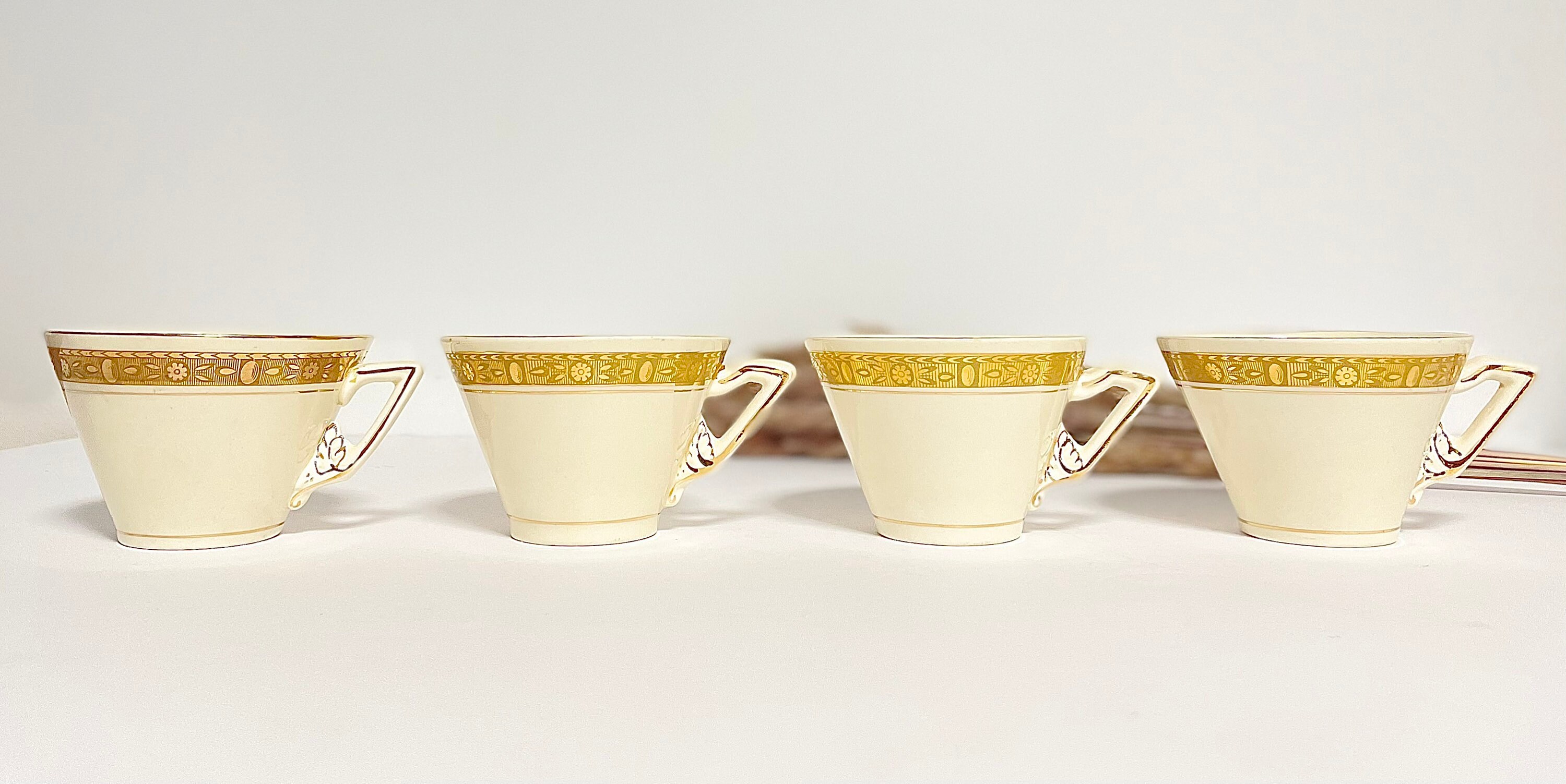 Vintage Burleigh Ware Zenith Art Deco Tea Cup & Saucer, English