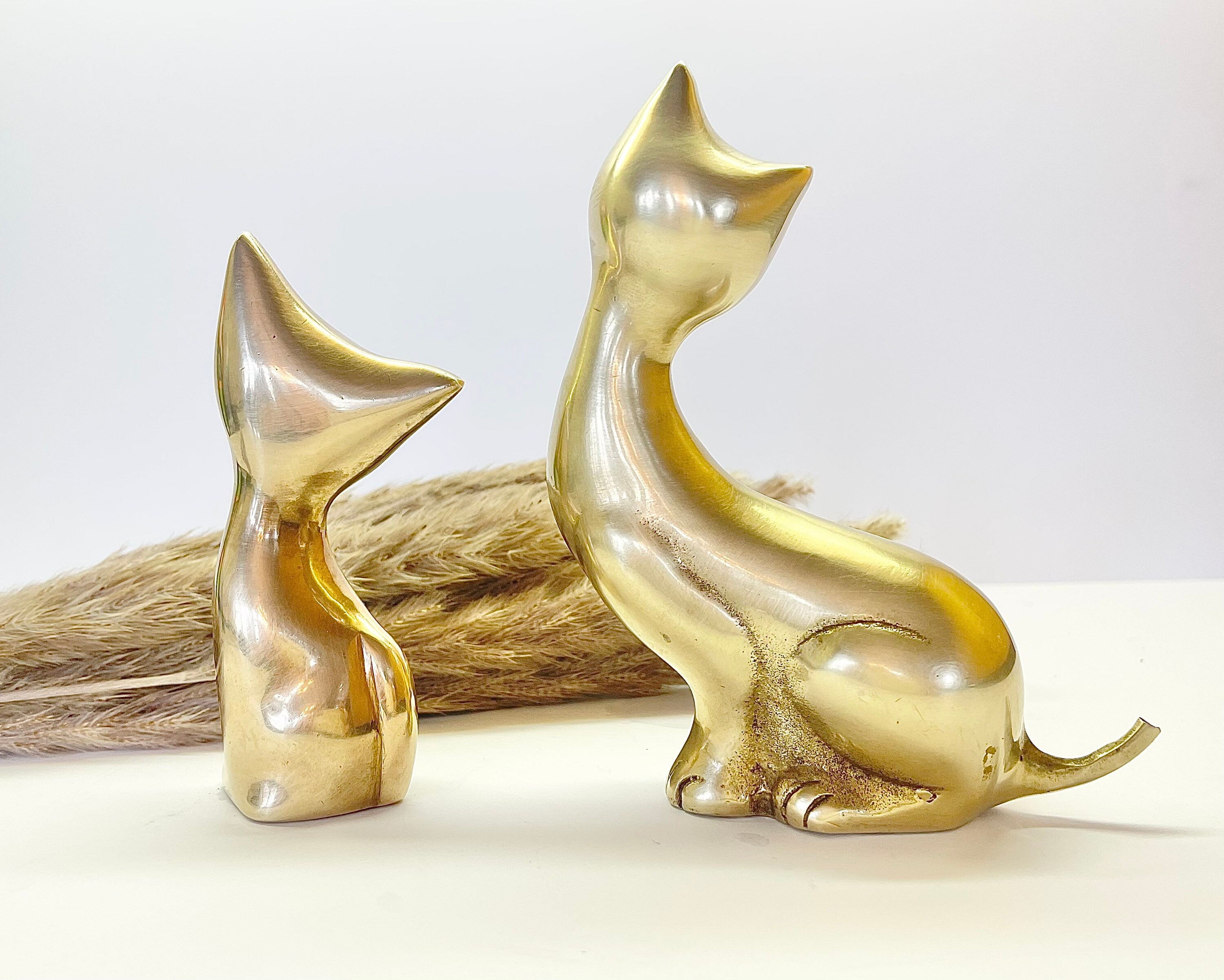 Animal Statue Bronze Statues Miniature Figurines Cat Statue Table Top