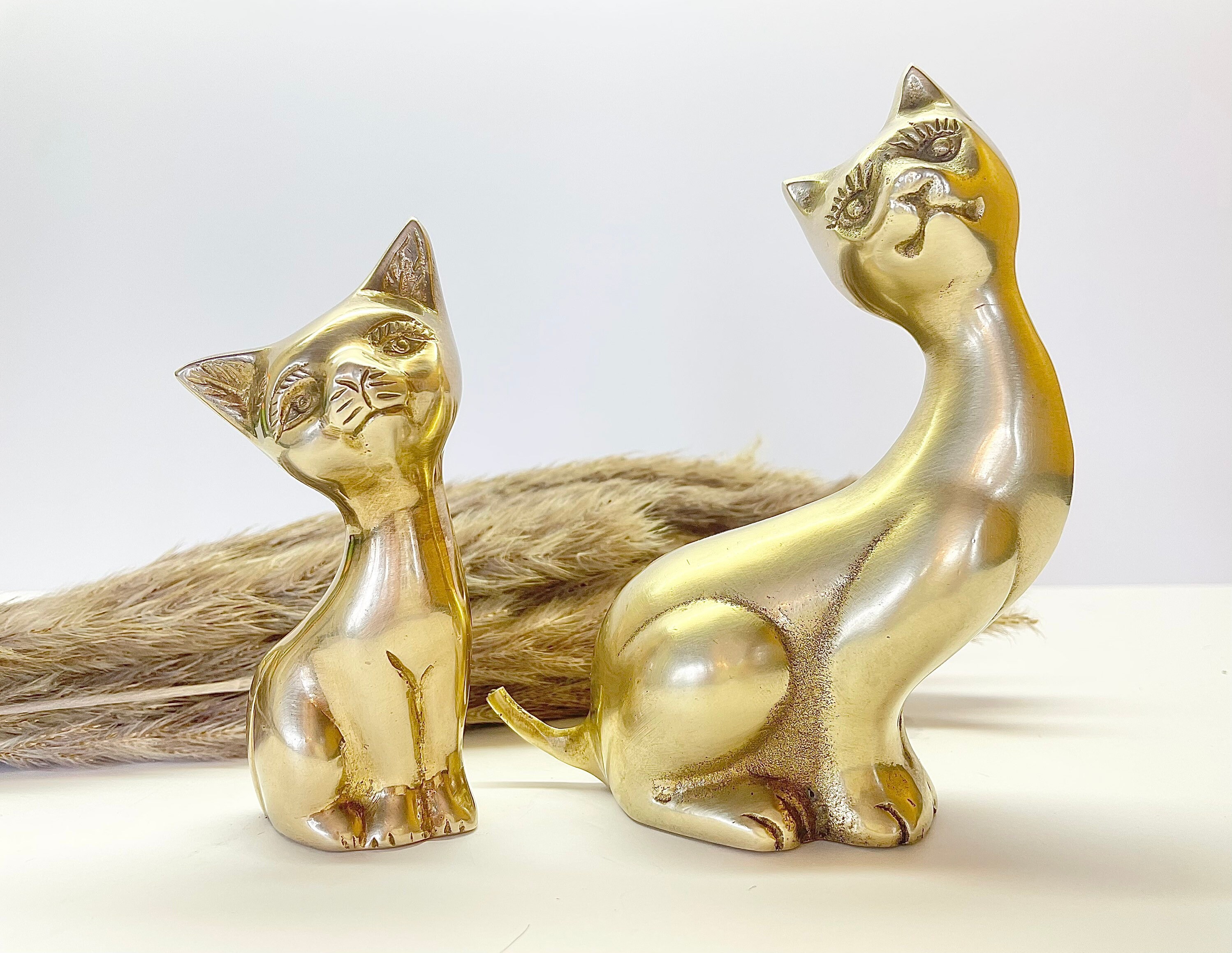 Animal Statue Bronze Statues Miniature Figurines Cat Statue Table Top