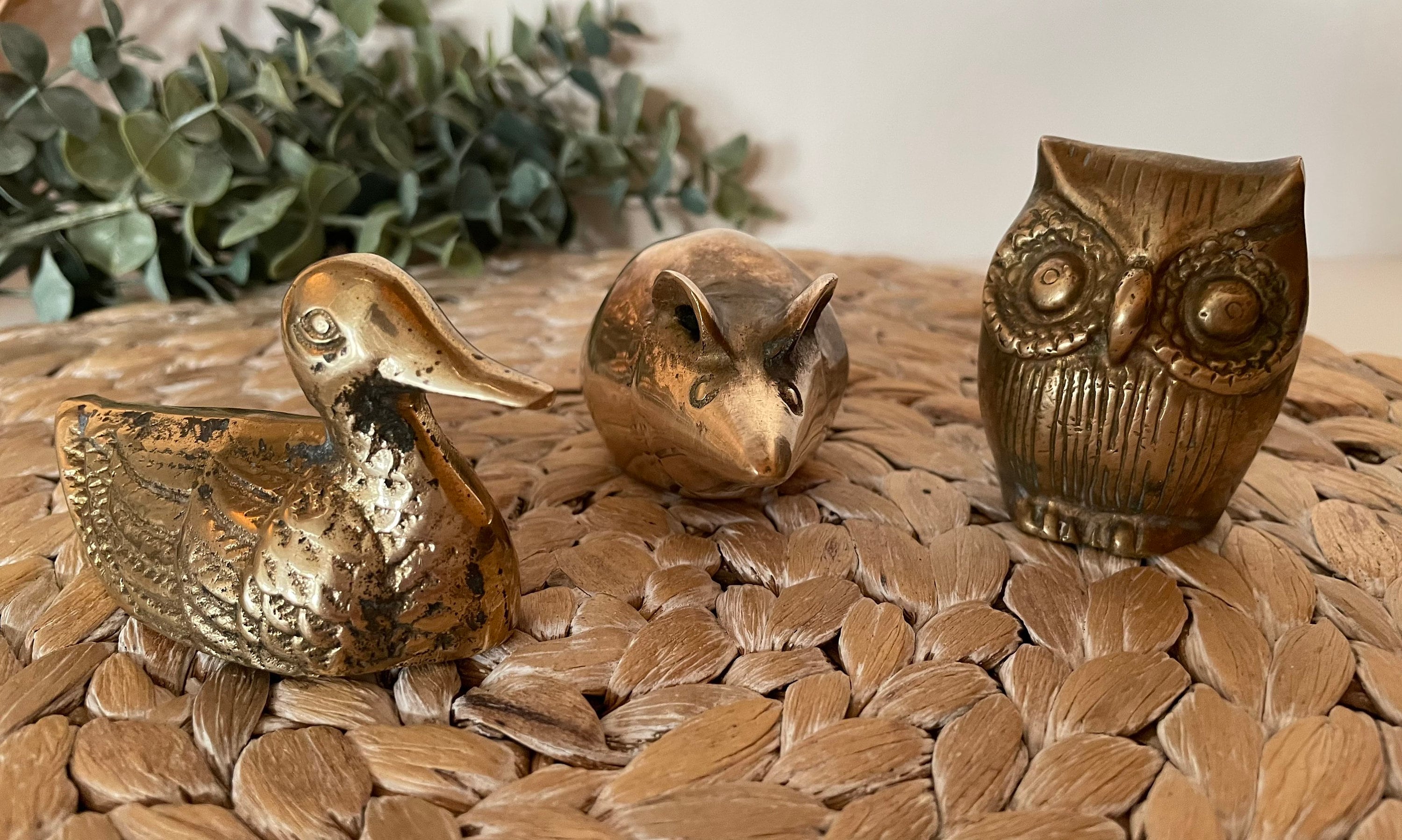 Brass Animal Figurines Mid Century Home Decor Table Decor Etsy