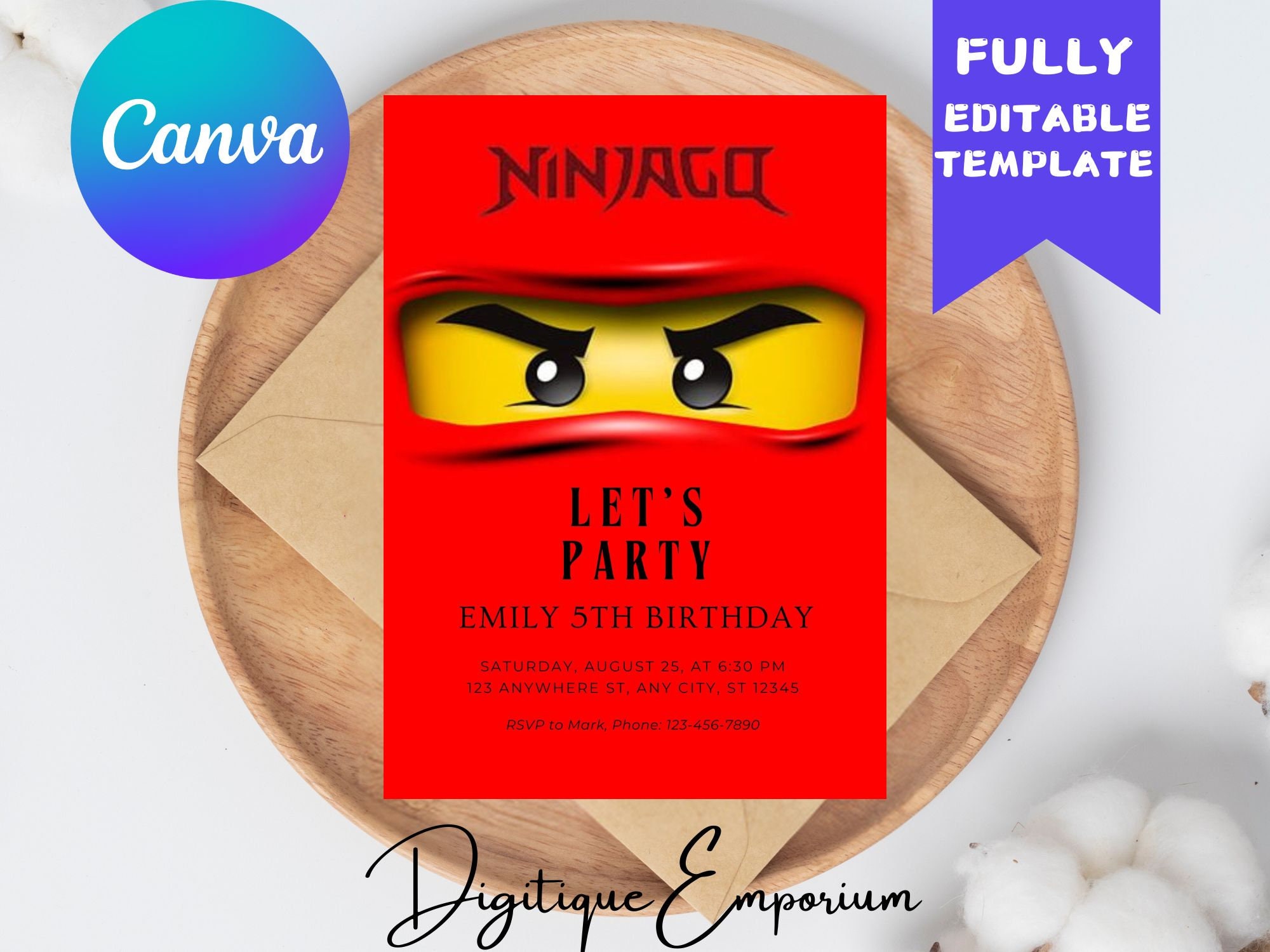 Ninjago Birthday Etsy Canada