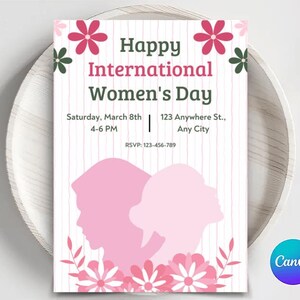 International Women's Day Invitation | Women's History Month | Ladies Brunch Invite | Printable, Digital Invitation