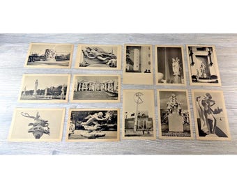 Lot 12 ansichtkaarten met beeldhouwkunst 1940 New York World's Fair, vintage ongebruikt