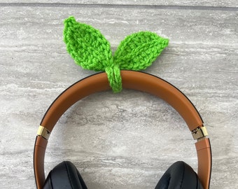 Crochet Sprout Leaf Headphones Accessory 1 Pcs, Multipurpose Tie