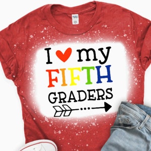 Teachers & Grade Level Teaching Teams T-Shirt - I Love My Students Heart and Arrow - 1st, 2nd, 3rd, 4th, 5th - Personalize, Customize