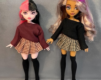 Conjunto de falda plisada de 3 piezas para muñecas MH/ajuste G1 y G3